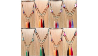 mix beads rudraksha stone tassels necklaces new design shipping free